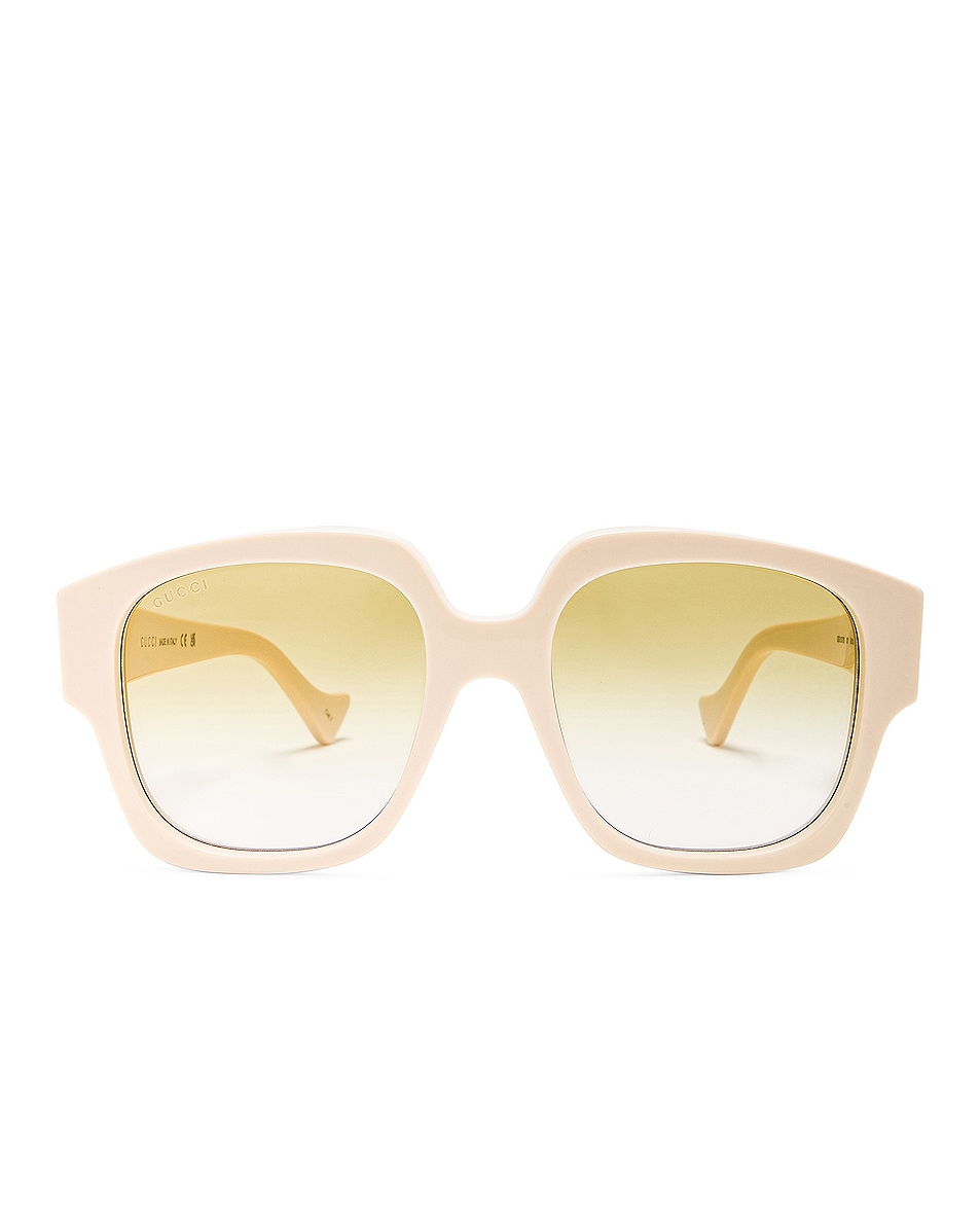 Image 1 of Gucci Acetate Square Sunglasses in Ivory