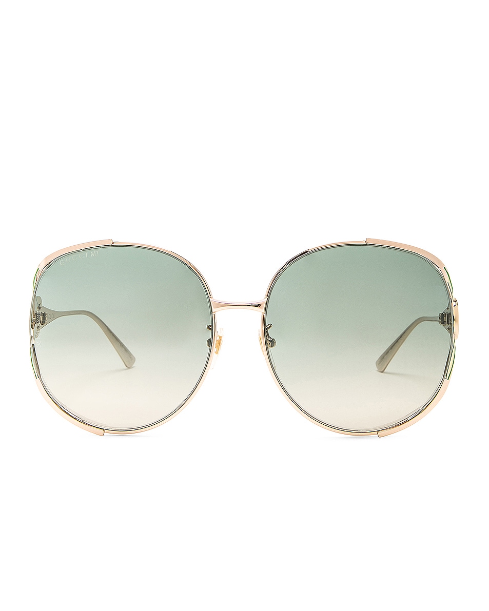 Image 1 of Gucci Oversized Round Sunglasses in Gold