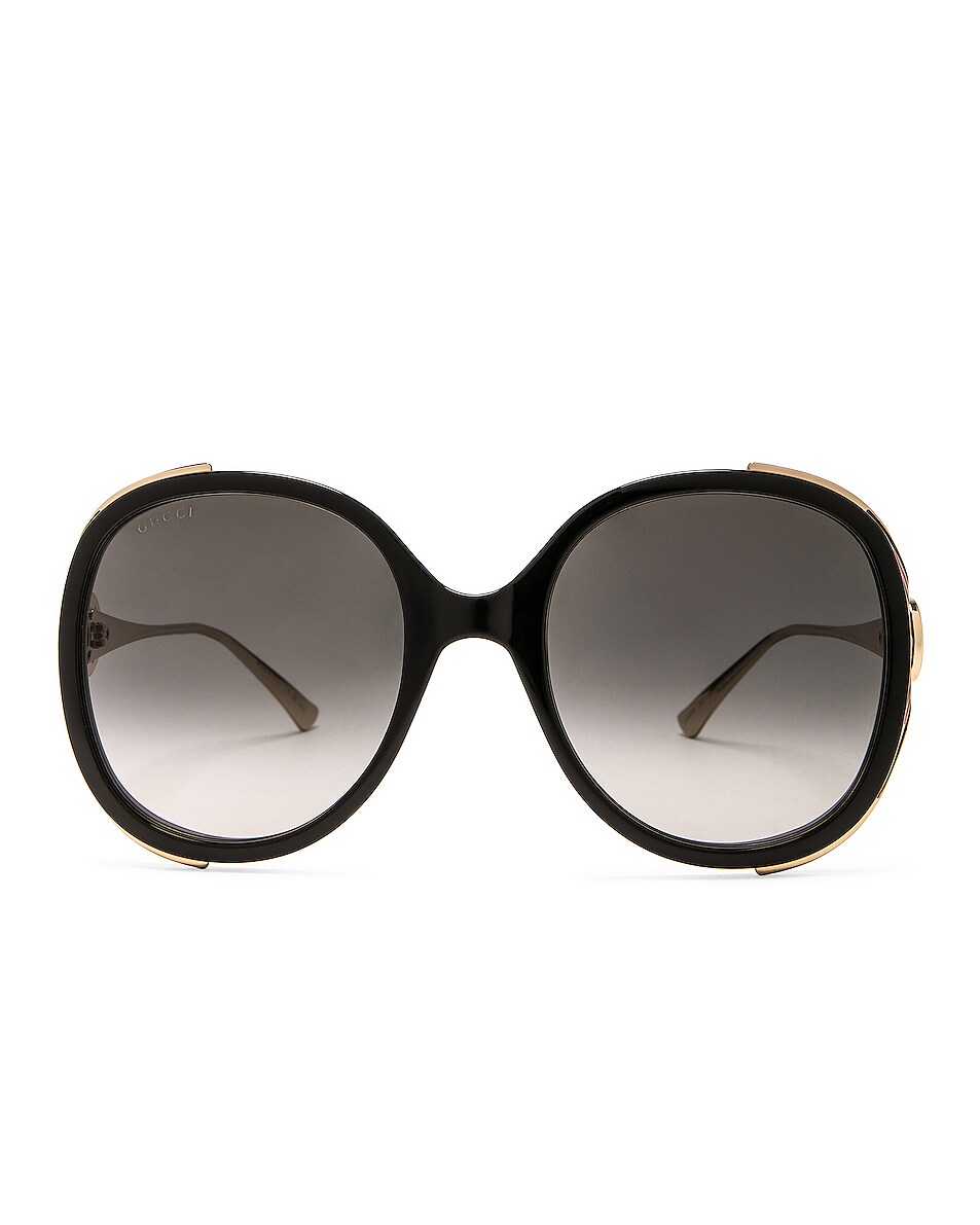 Image 1 of Gucci Oversized Round Sunglasses in Black