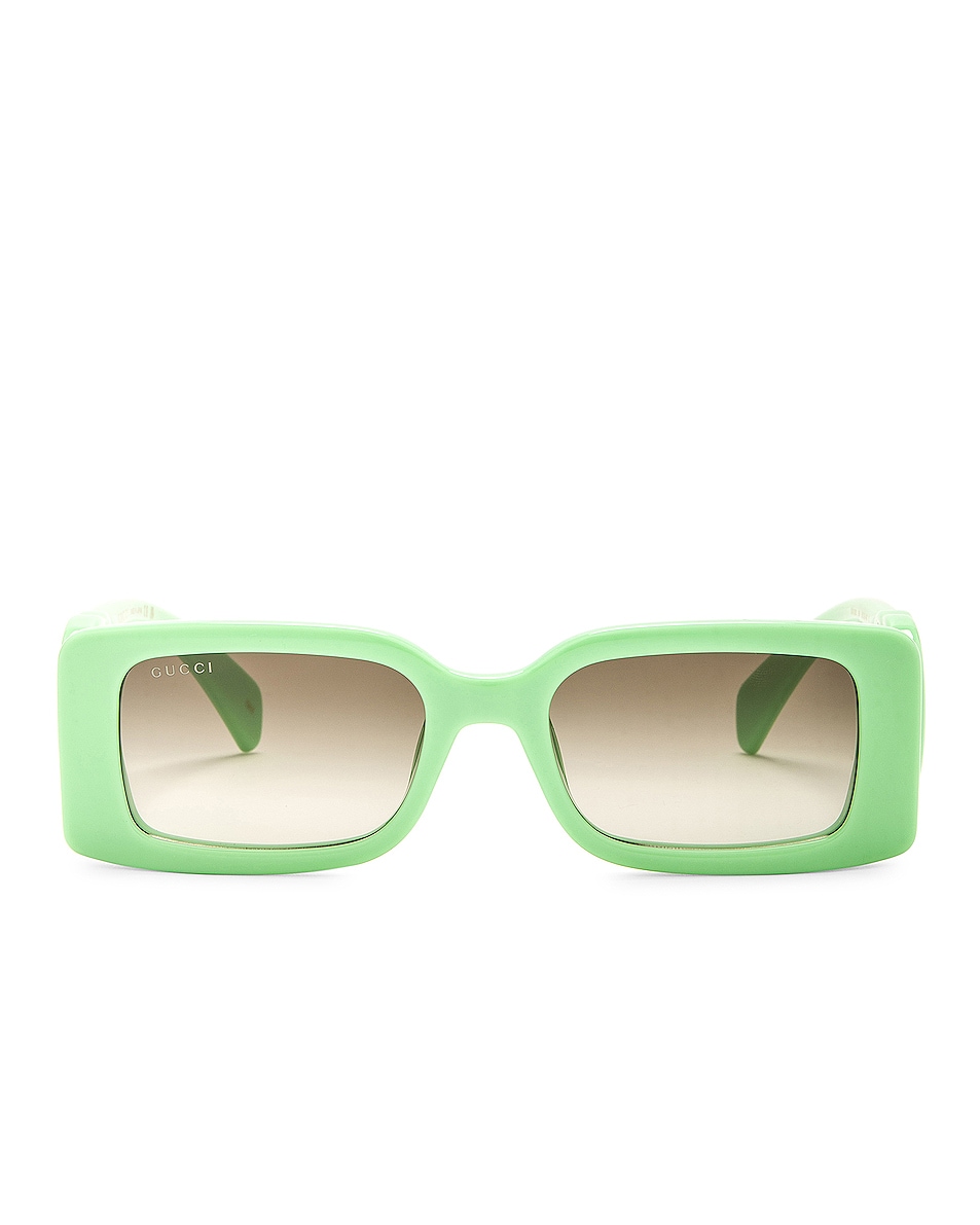 Image 1 of Gucci Rectangular Sunglasses in Light Green