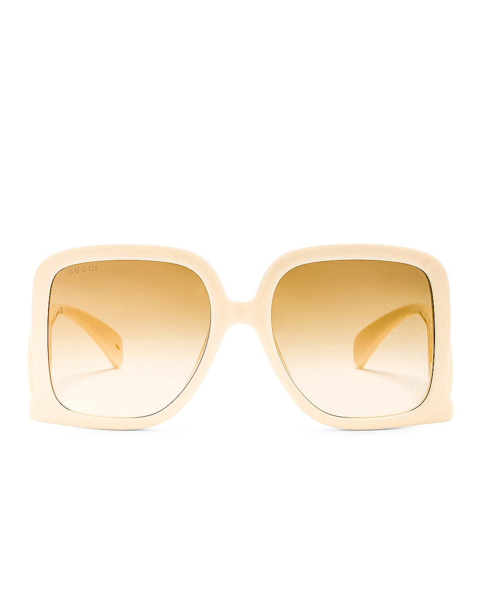 Image 1 of Gucci Chaise Longue Square Sunglasses in Ivory