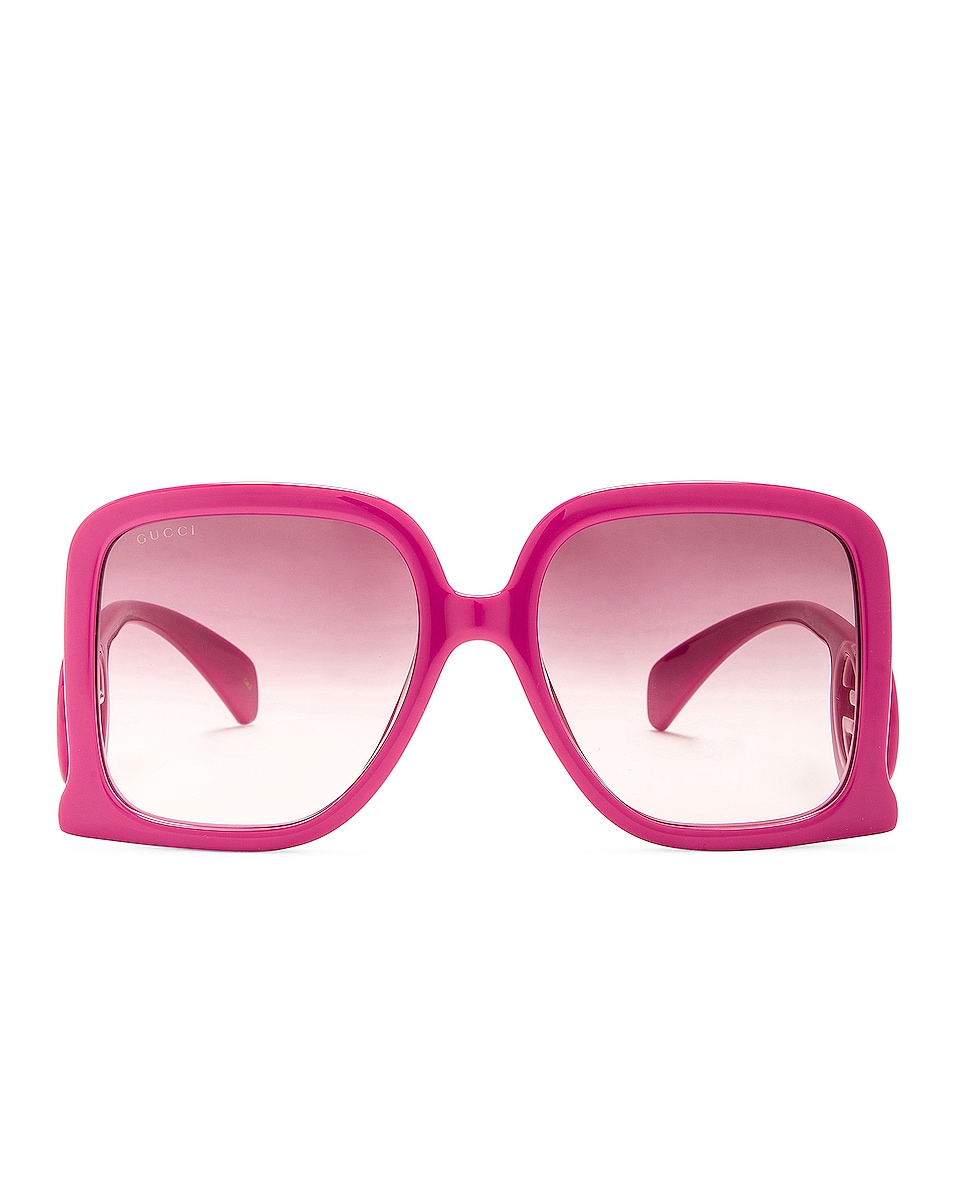 Image 1 of Gucci Chaise Longue Square Sunglasses in Fuchsia