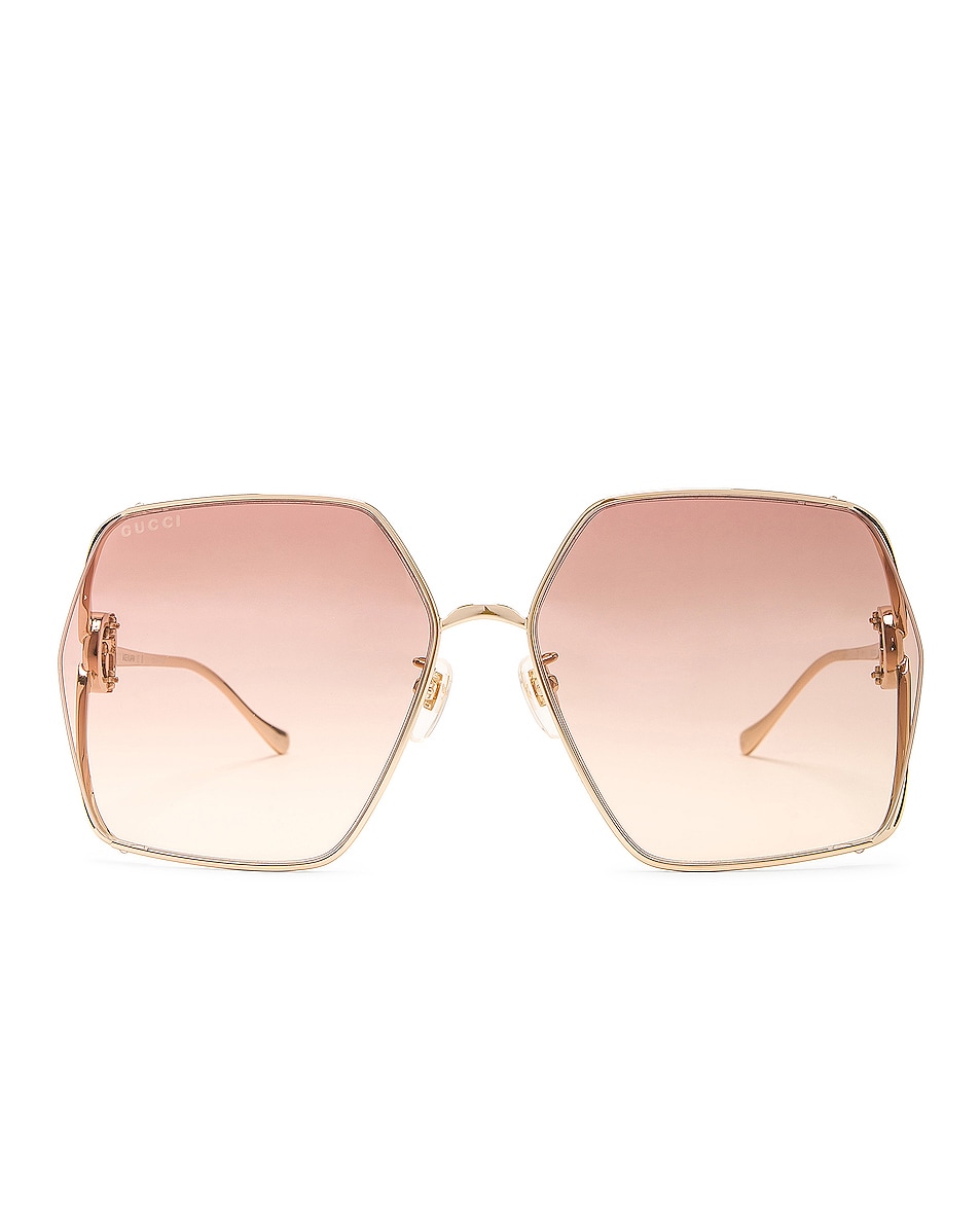 Image 1 of Gucci Square Sunglasses in Gold