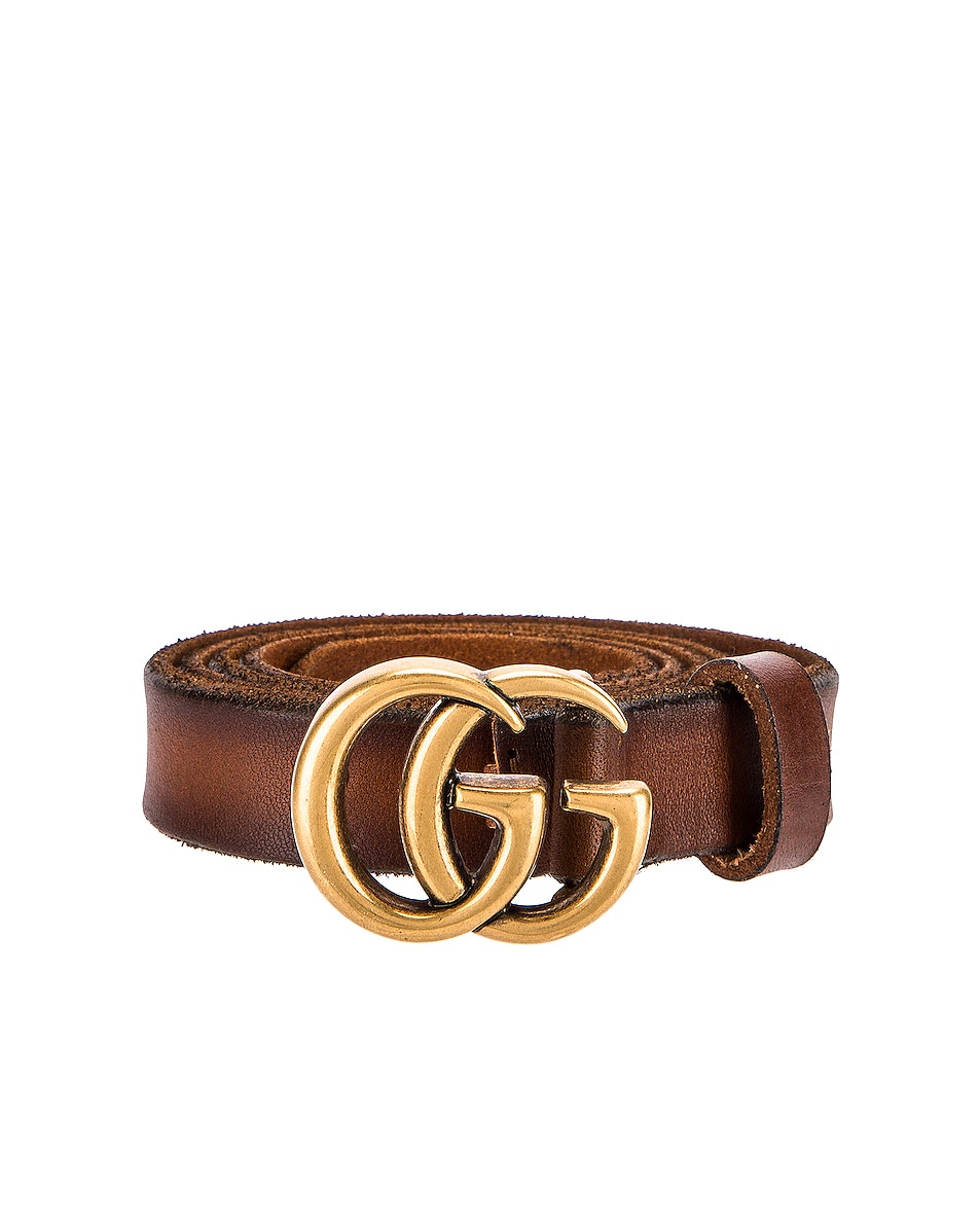 Image 1 of Gucci Leather Double G Buckle Belt in Cuoio