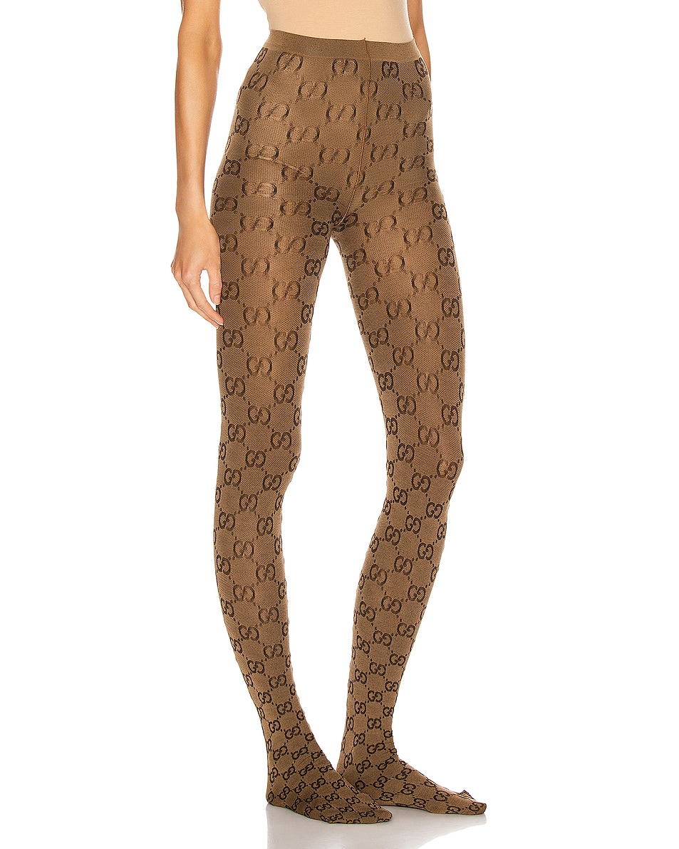 Gucci GG Tights in Beige & Brown FWRD