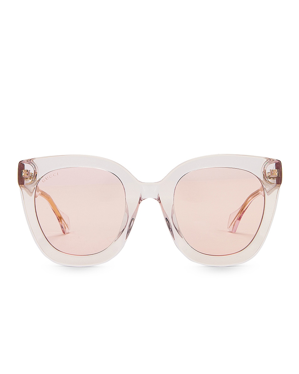 Image 1 of Gucci Cat Eye Sunglasses in Transparent Pink