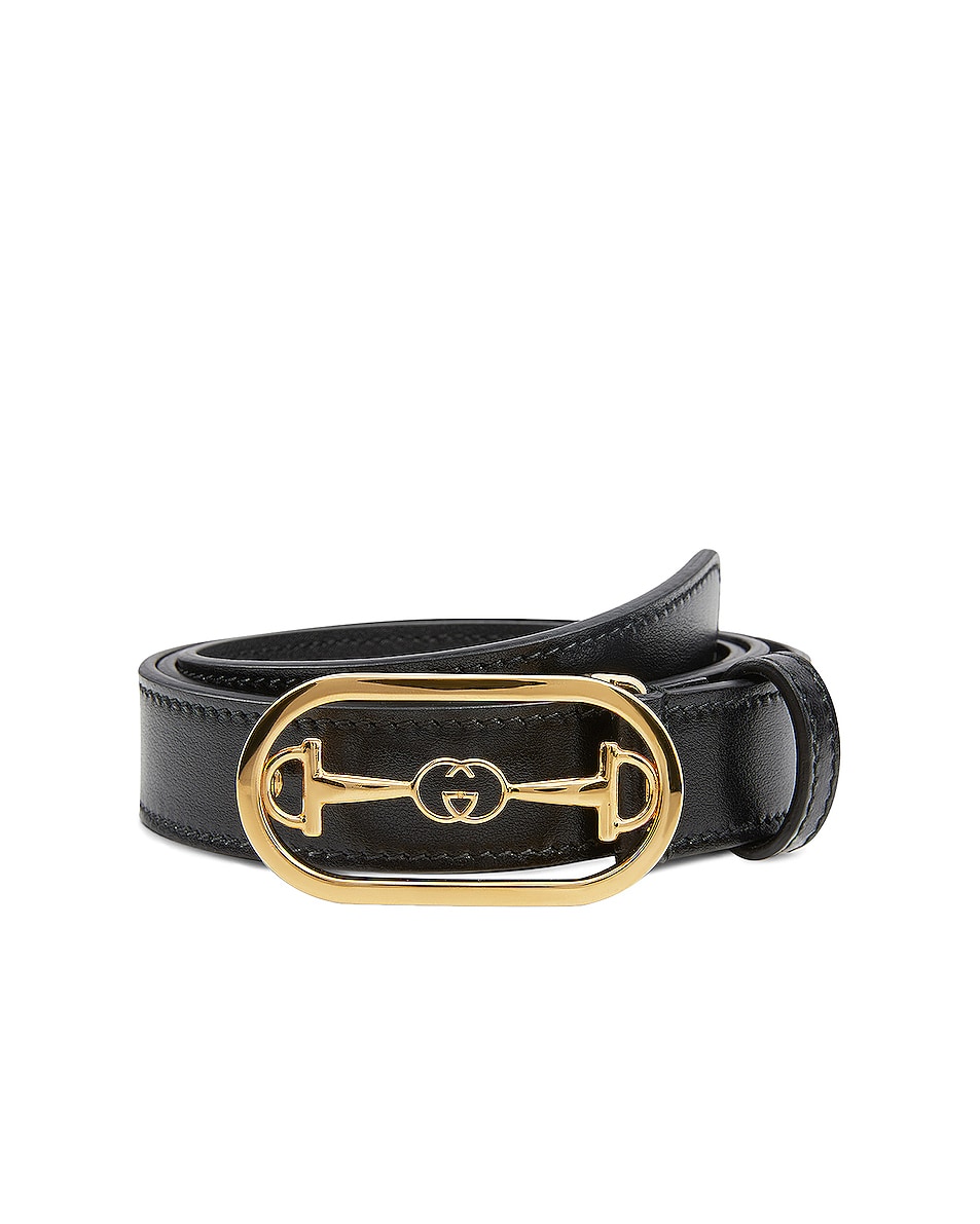 Image 1 of Gucci Leather Belt in Black