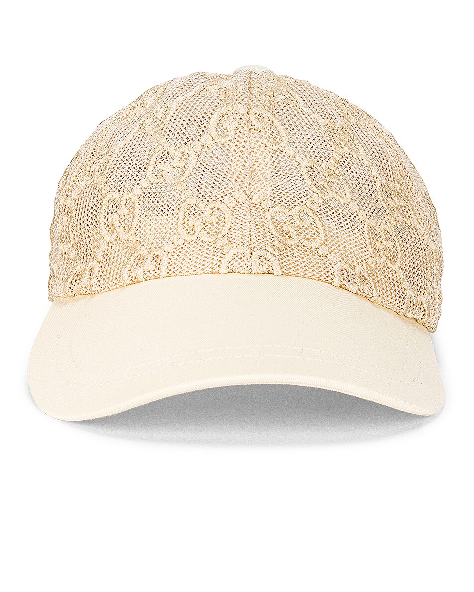 Image 1 of Gucci GG Baseball Hat in Cream & Ivory