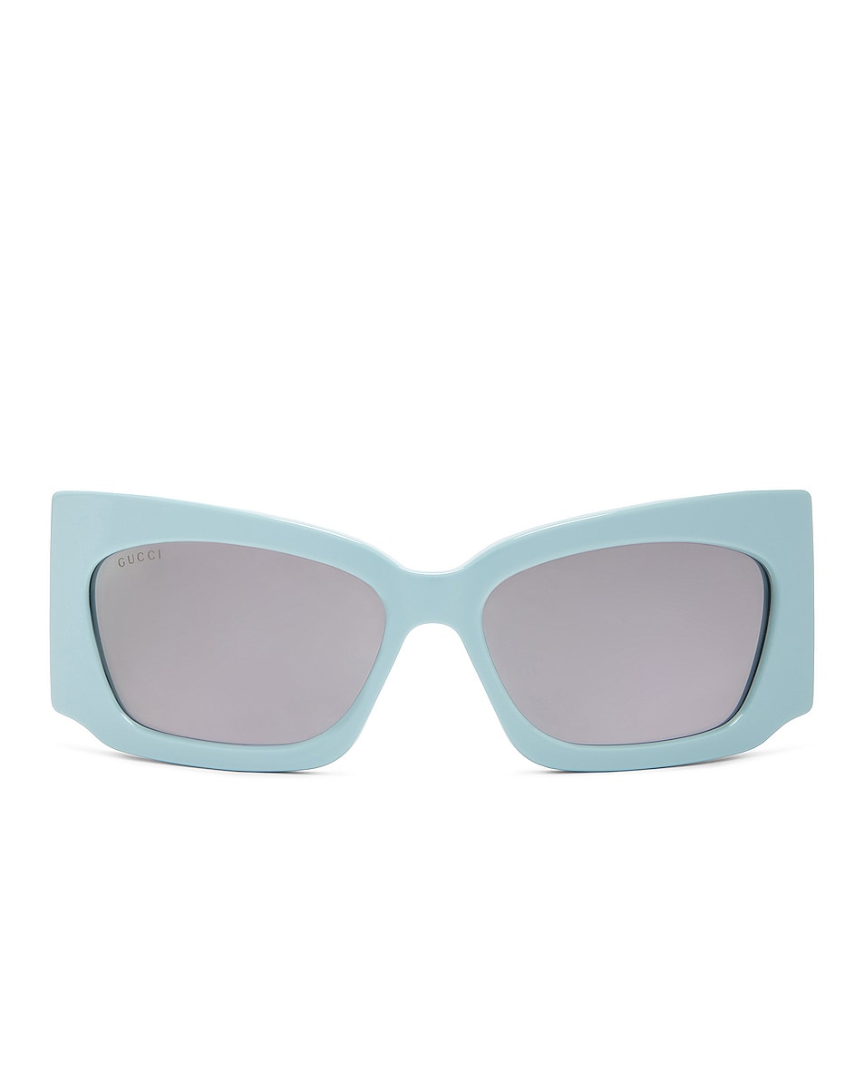 Image 1 of Gucci Geometrical Directional Sunglasses in Light Blue