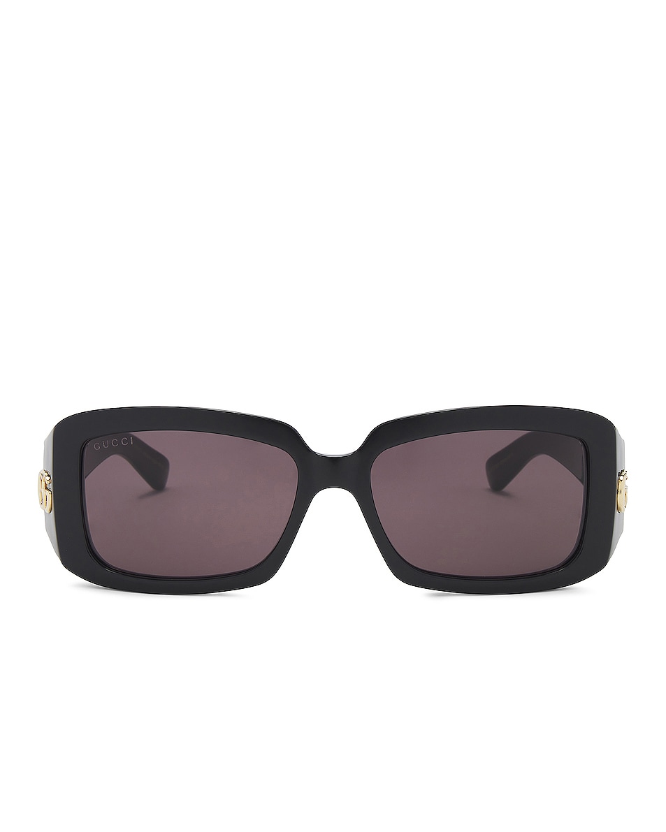 Image 1 of Gucci GG Corner Rectangular Sunglasses in Black