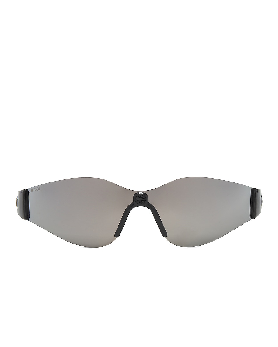 Image 1 of Gucci Fashion Show Mask Sunglasses in Black
