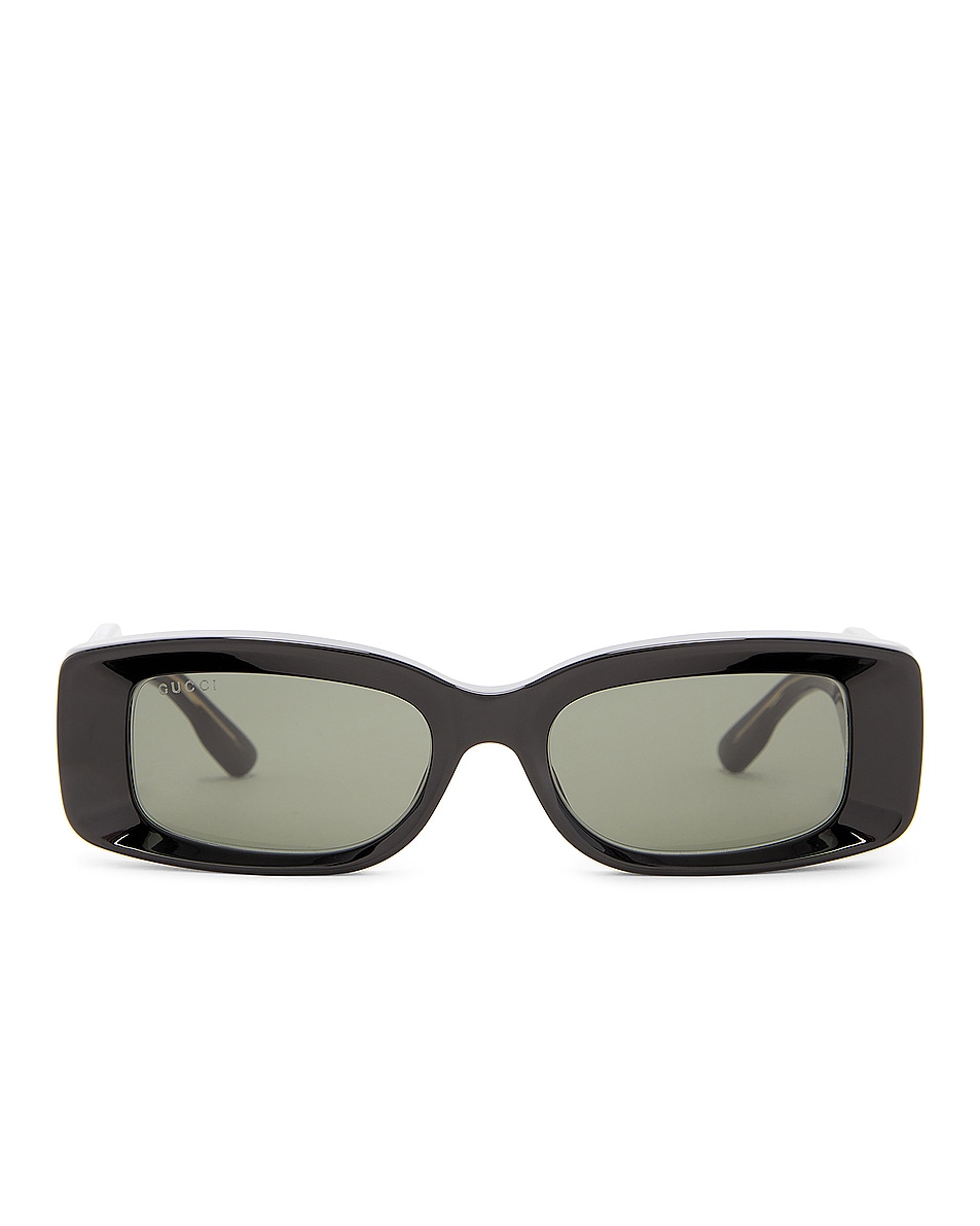 Image 1 of Gucci Thickness Rectangular Sunglasses in Black