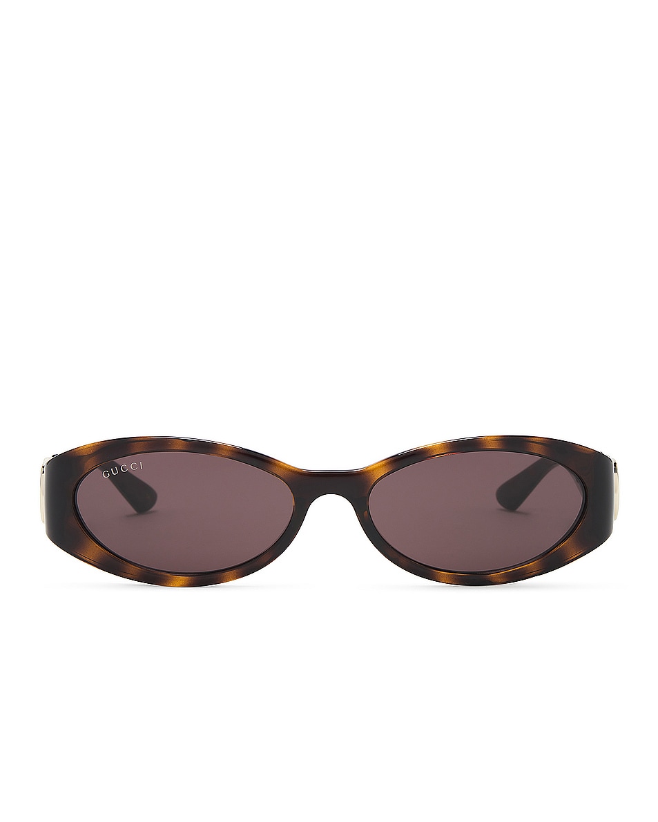 Image 1 of Gucci Hailey Oval Sunglasses in Havana