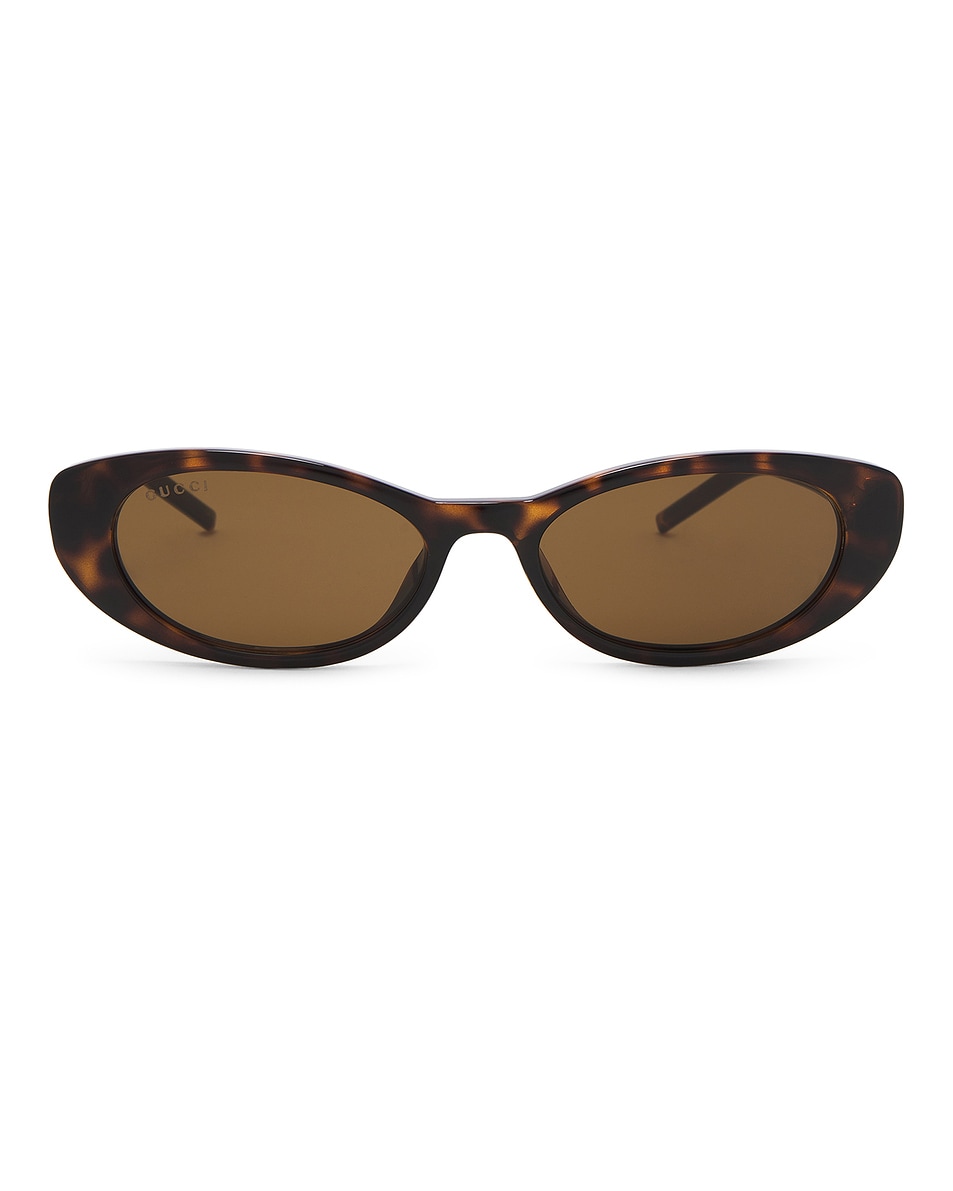 Image 1 of Gucci G String Sunglasses in Havana & Brown