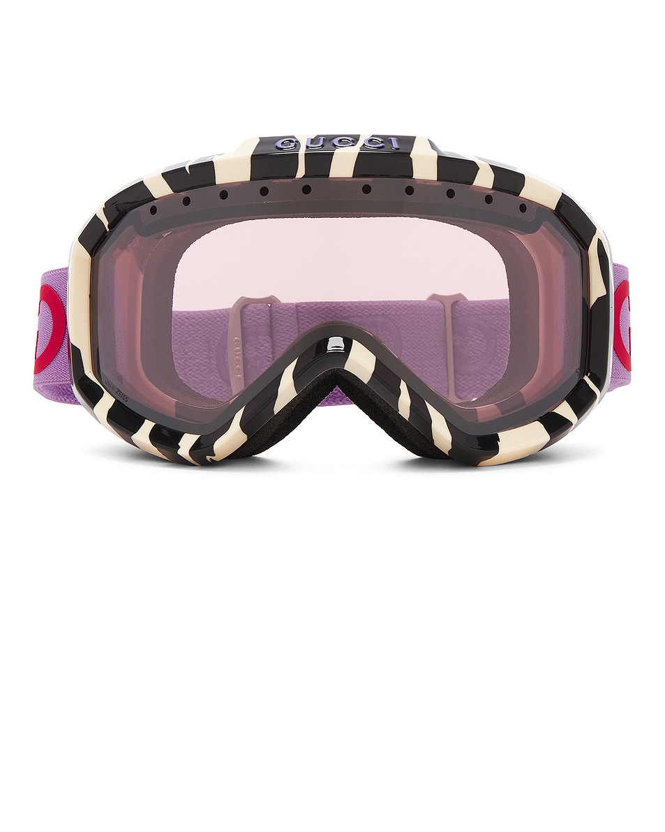 Image 1 of Gucci Ski Mask in Ivory, Violet, & Silver