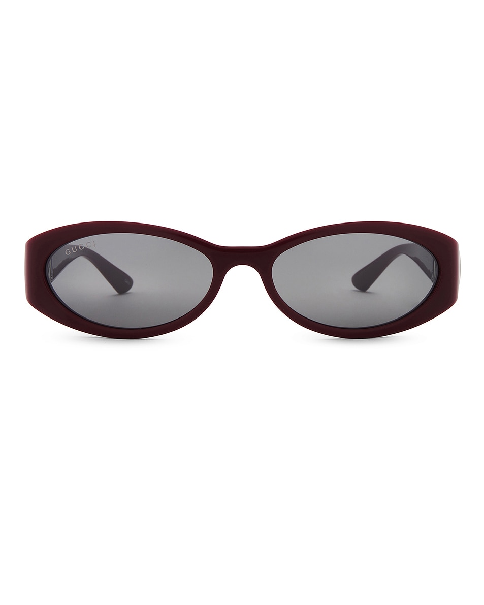 Image 1 of Gucci Hailey Sunglasses in Burgundy & Grey