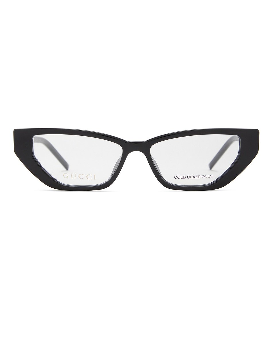 Image 1 of Gucci G Squared Strass Logo Narrow Eyeglasses in Black & Grey