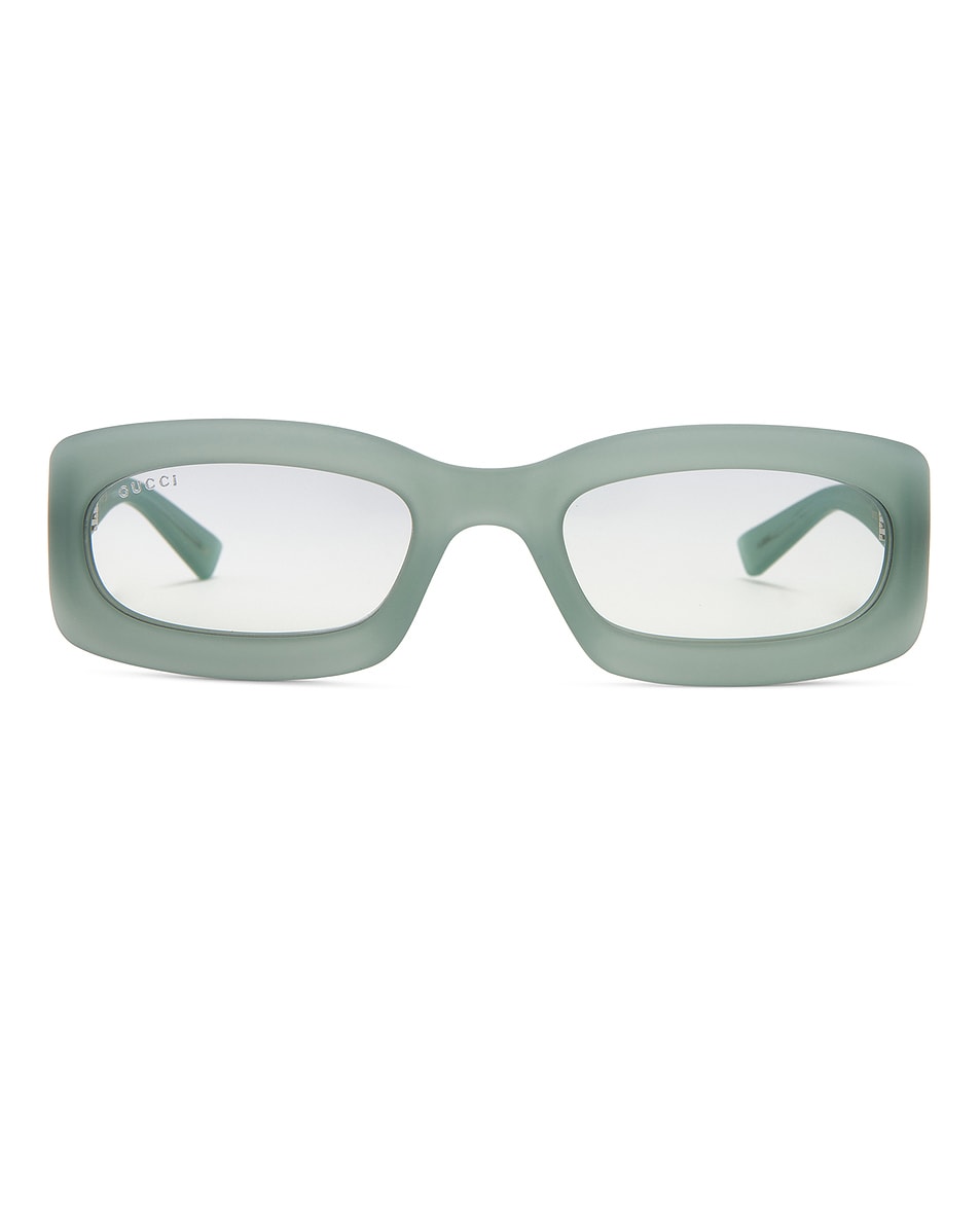Image 1 of Gucci Rectangular Sunglasses in Green & Light Blue