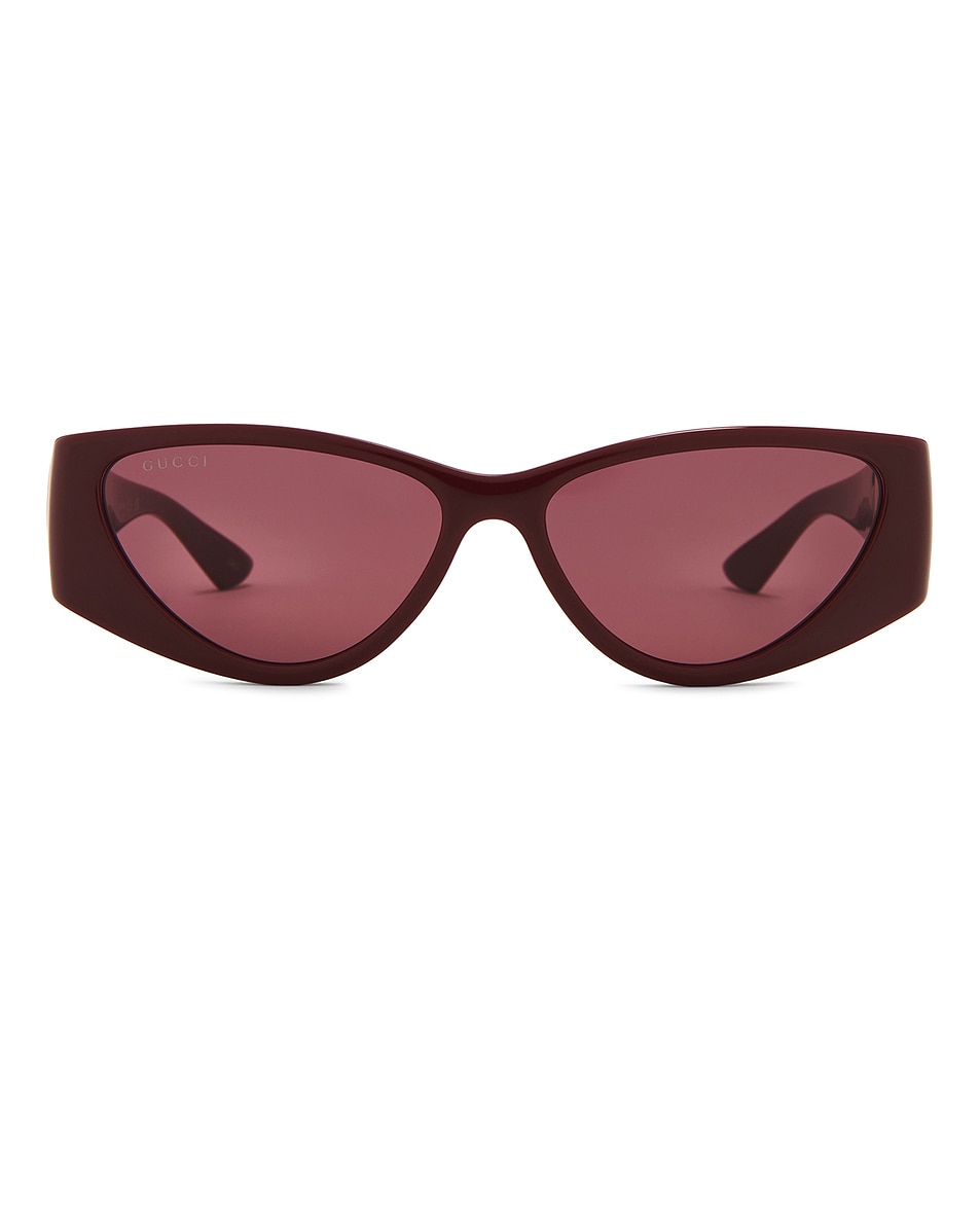 Image 1 of Gucci Hailey Sunglasses in Burgundy & Red