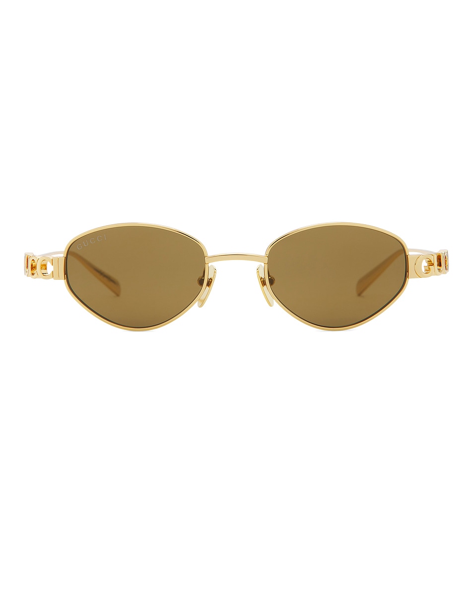 Image 1 of Gucci Oval Sunglasses in Gold & Bronze