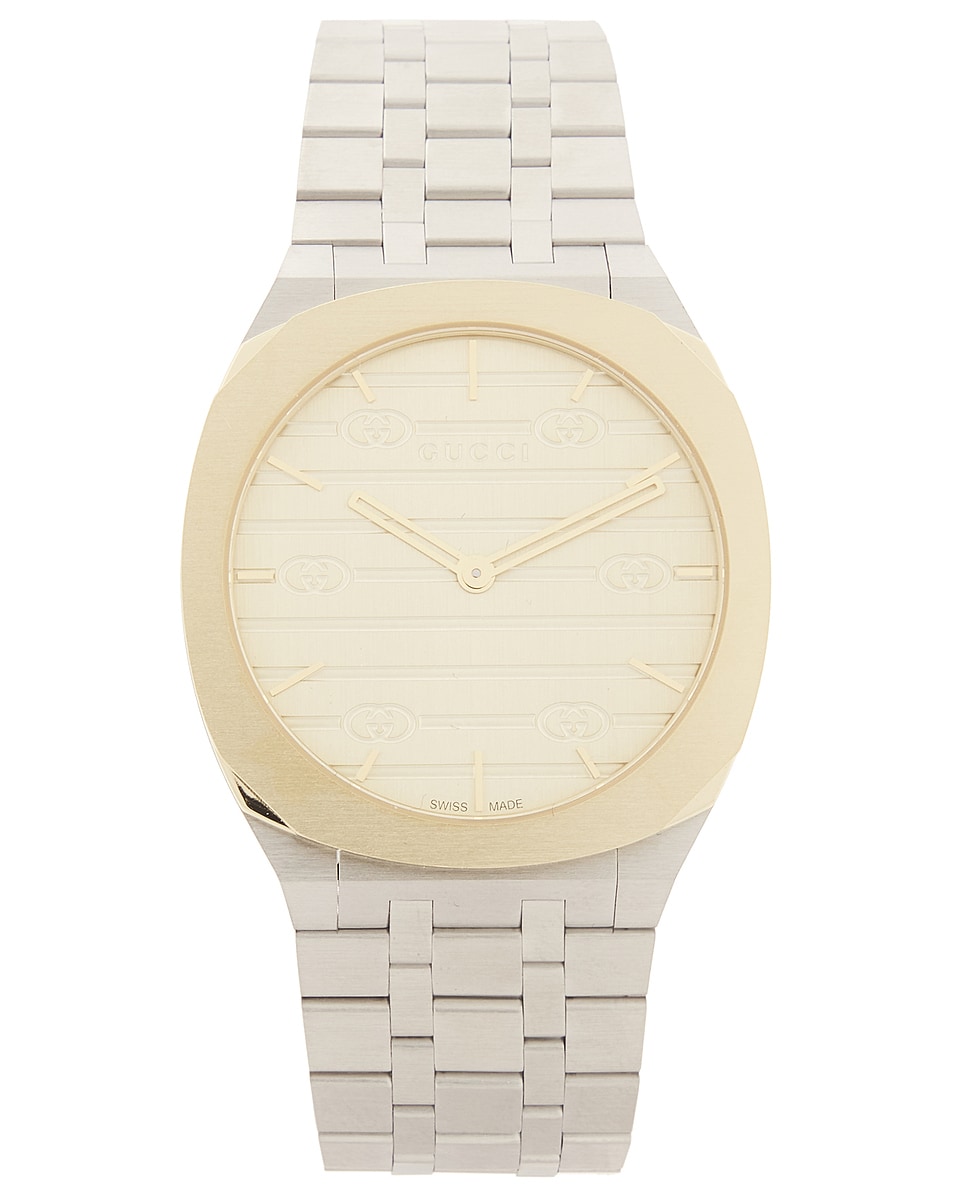 Image 1 of Gucci GG Golden Brass Dial Watch in Stainless Steel