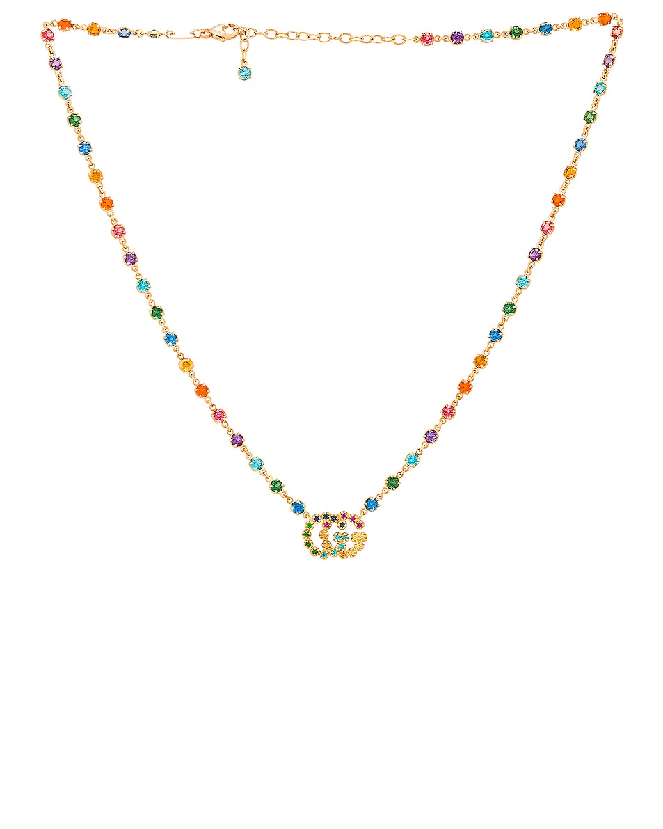 Image 1 of Gucci GG Running Necklace in 18KT Yellow Gold & Multicolor
