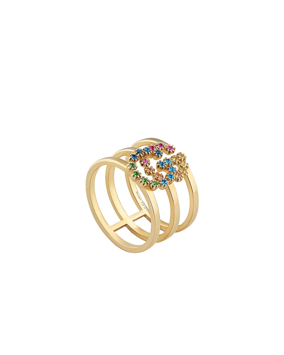 Image 1 of Gucci GG Running Ring in 18KT Yellow Gold & Multicolor