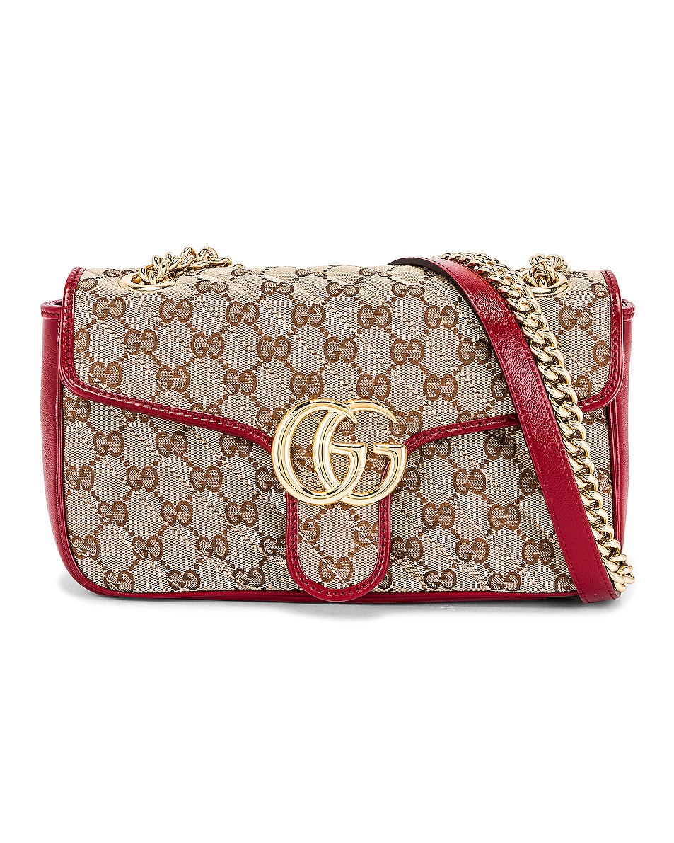 Image 1 of Gucci Shoulder Bag in Beige Ebony & New Cherry Red