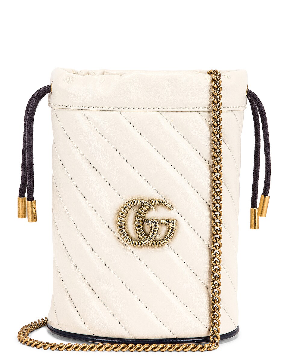 Image 1 of Gucci GG Bucket Bag in Mystic White & Blue Agata