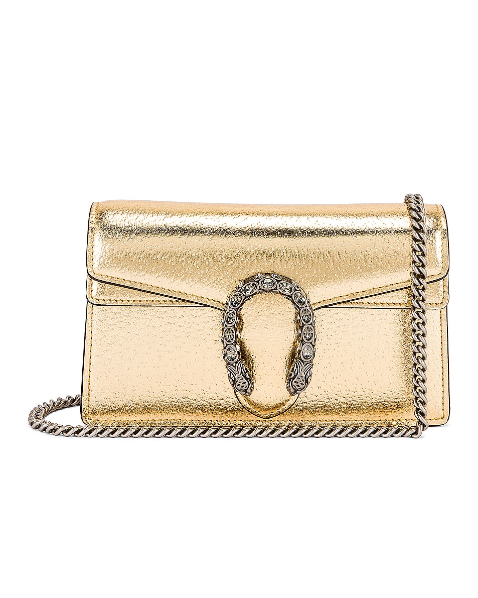 Image 1 of Gucci Supermini Bag in Gold & Black Diamond