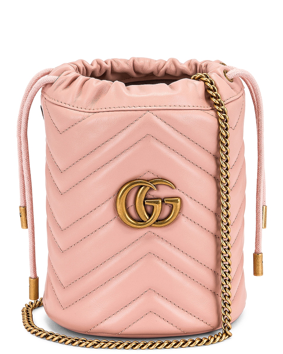 Image 1 of Gucci Leather Chain Bucket Bag in Nude