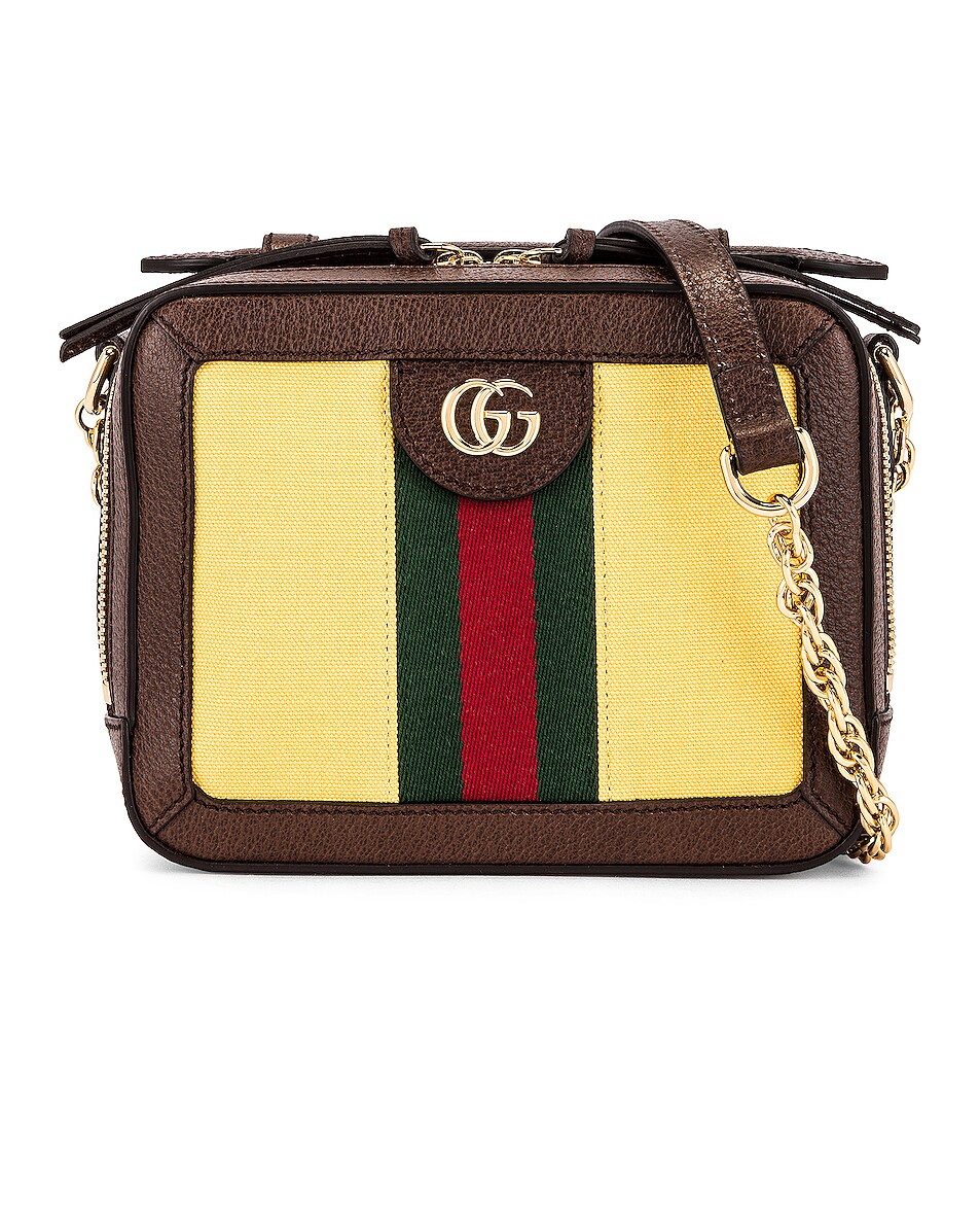 Image 1 of Gucci Ophidia Chain Camera Bag in Easy Yellow & Dark Brown