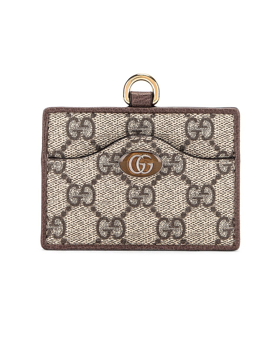 Image 1 of Gucci Canvas Card Case in Beige Ebony