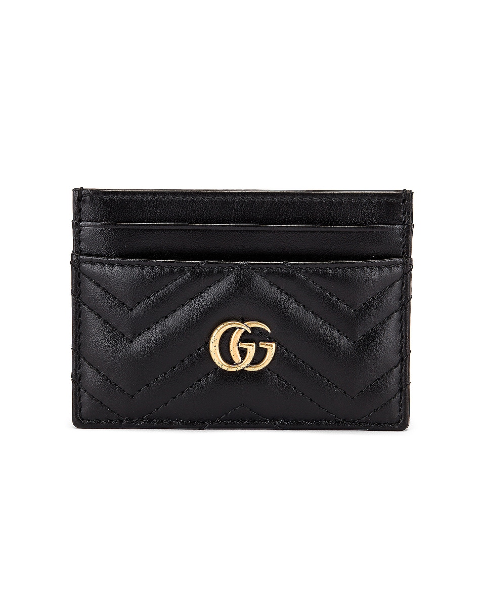 Image 1 of Gucci Leather Card Case in Black