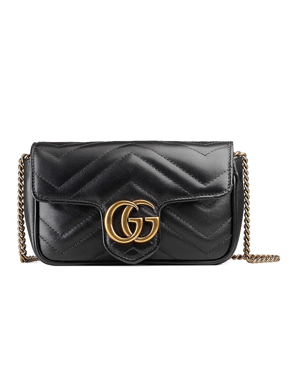 Image 1 of Gucci Super Mini Chain Shoulder Bag in Black