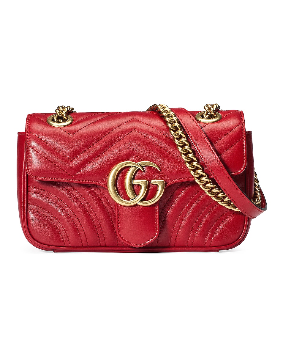 Image 1 of Gucci GG Marmont 2.0 Shoulder Bag in Hibiscus Red