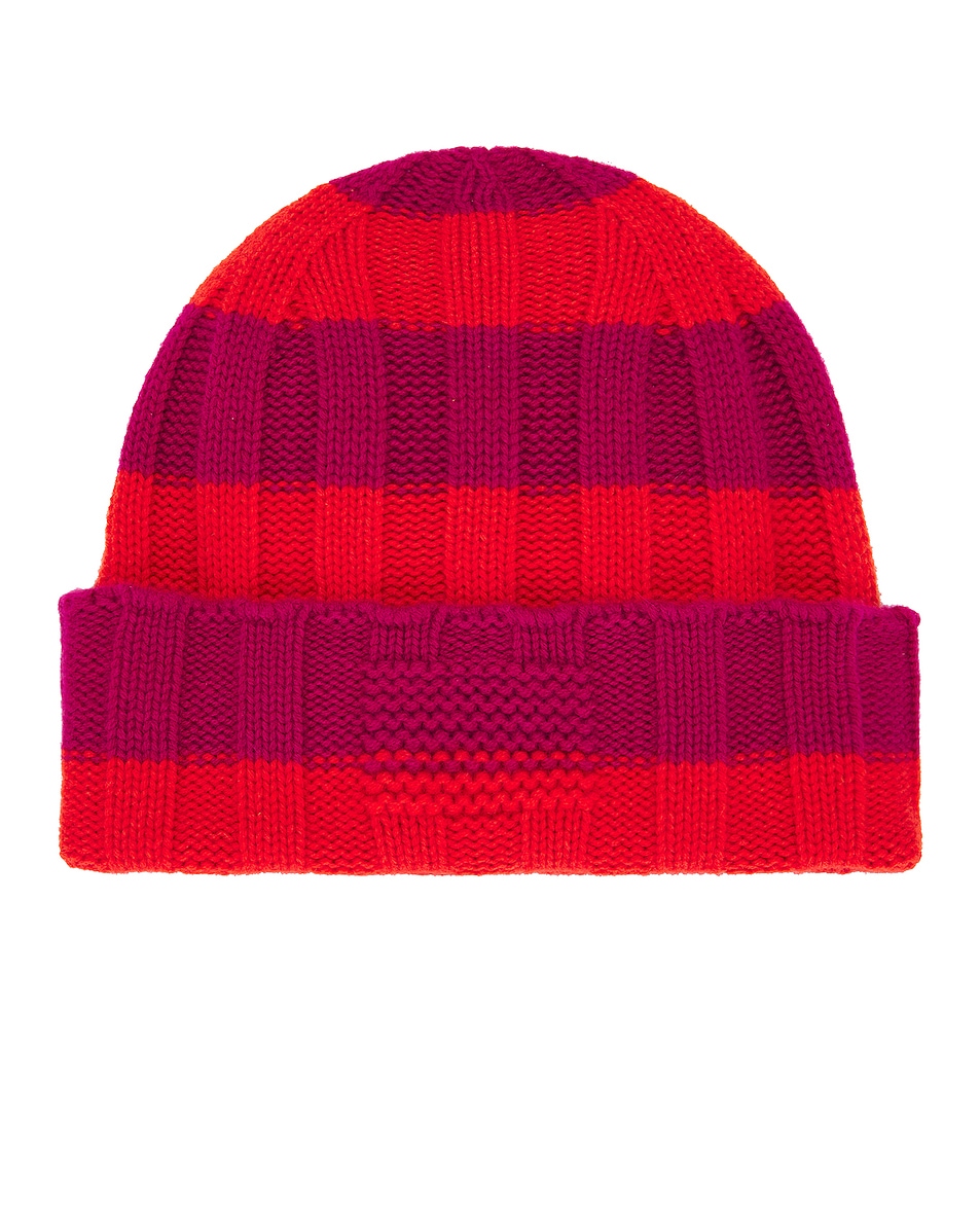 Image 1 of Guest In Residence The Rib Stripe Hat in Magenta & Cherry