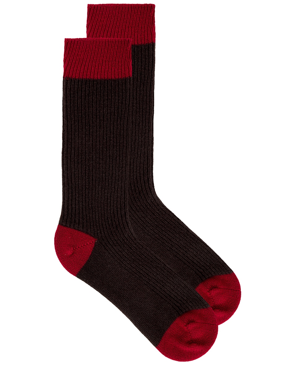 Image 1 of Guest In Residence The Soft Socks in Burnt Cocoa & Ruby