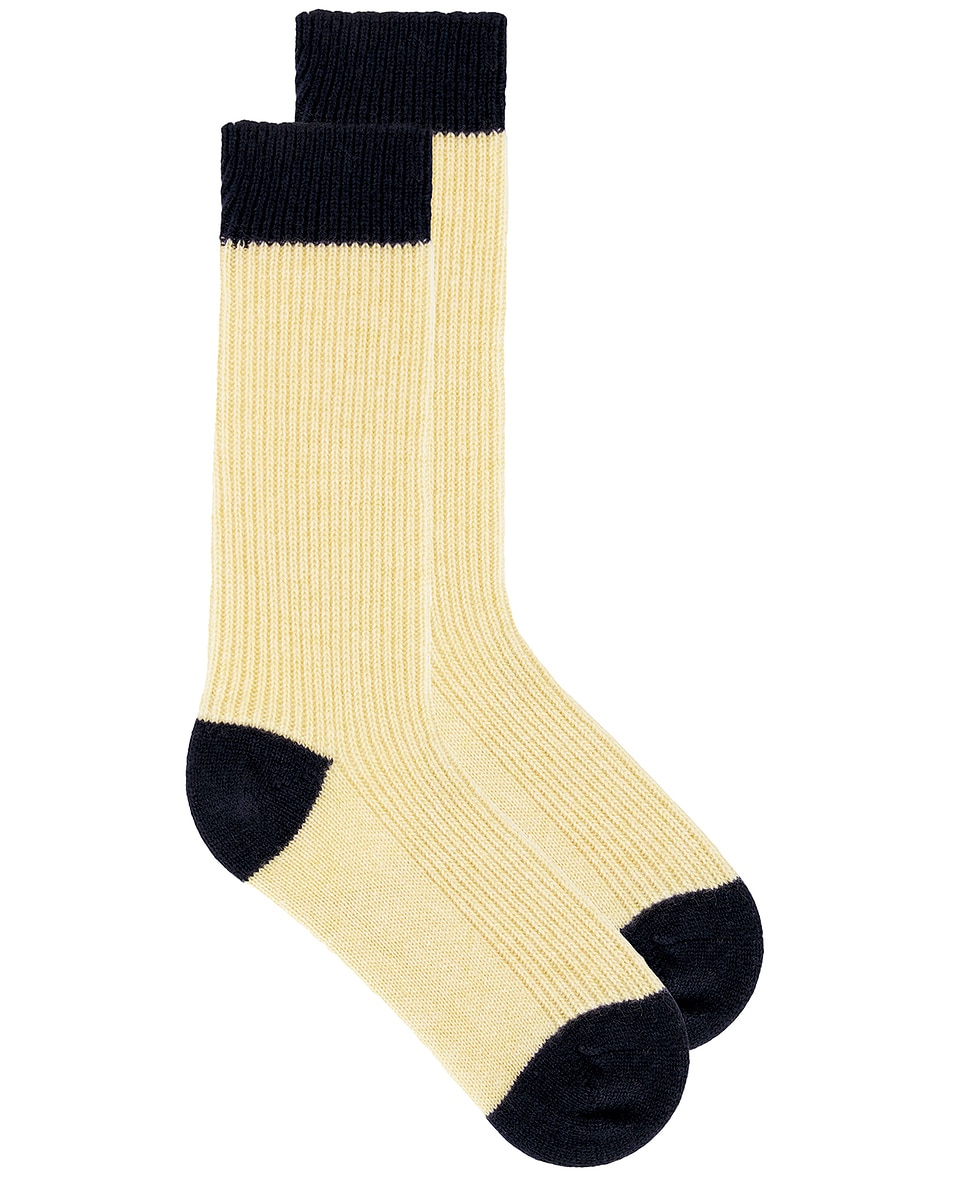 Image 1 of Guest In Residence The Soft Socks in Butter & Midnight