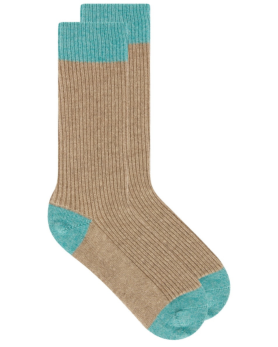 Image 1 of Guest In Residence The Soft Socks in Taupe & Glacier