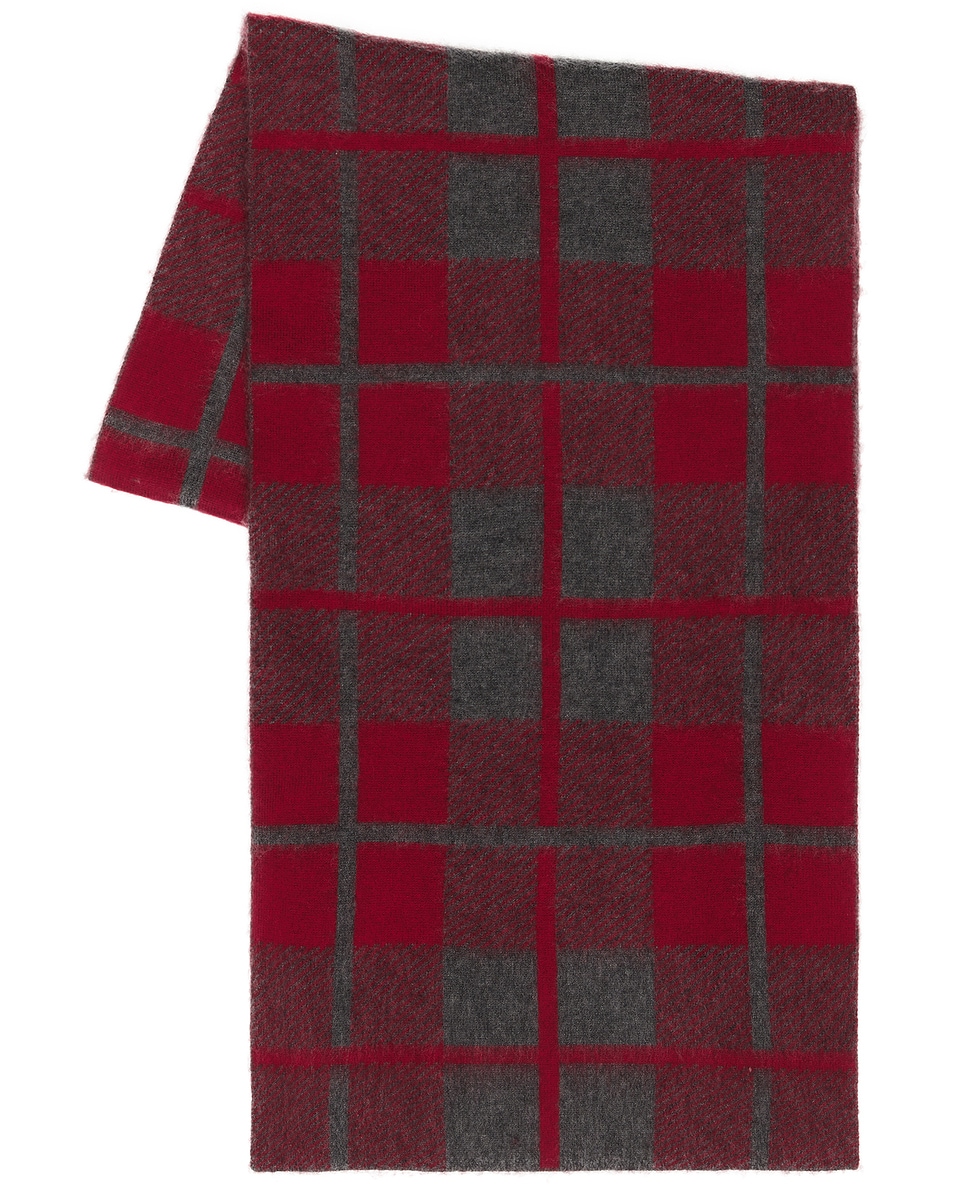 Image 1 of Guest In Residence The Plaid Big Scarf in Charcoal & Ruby