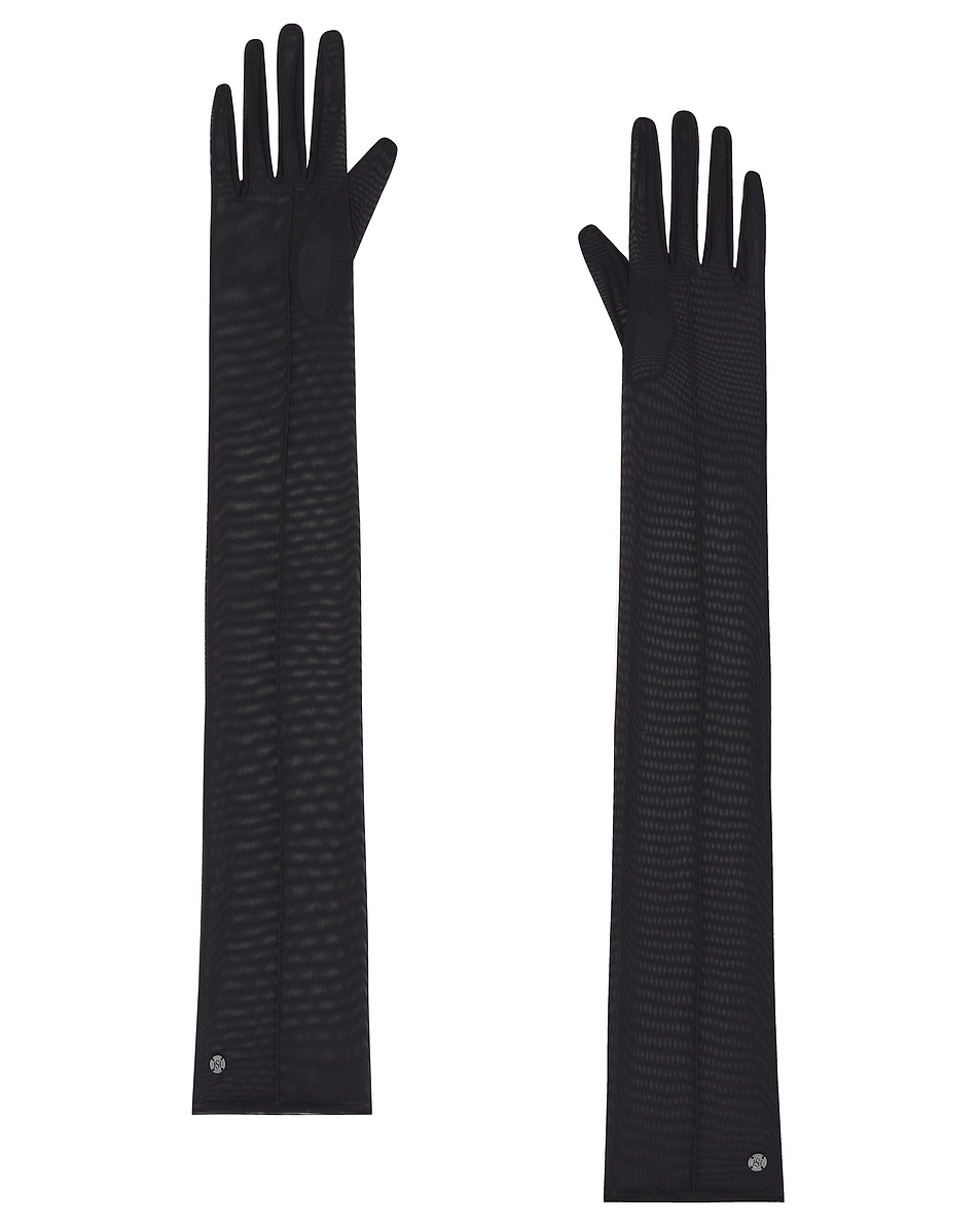 Image 1 of HANDSOME STOCKHOLM Mesh Long Gloves in Black