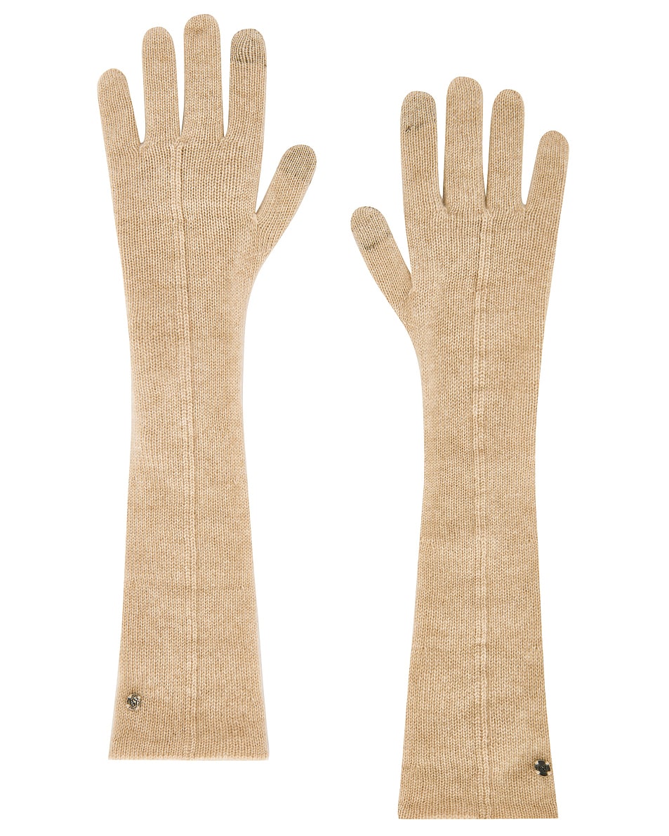 Image 1 of HANDSOME STOCKHOLM Cashmere Long Gloves in Beige
