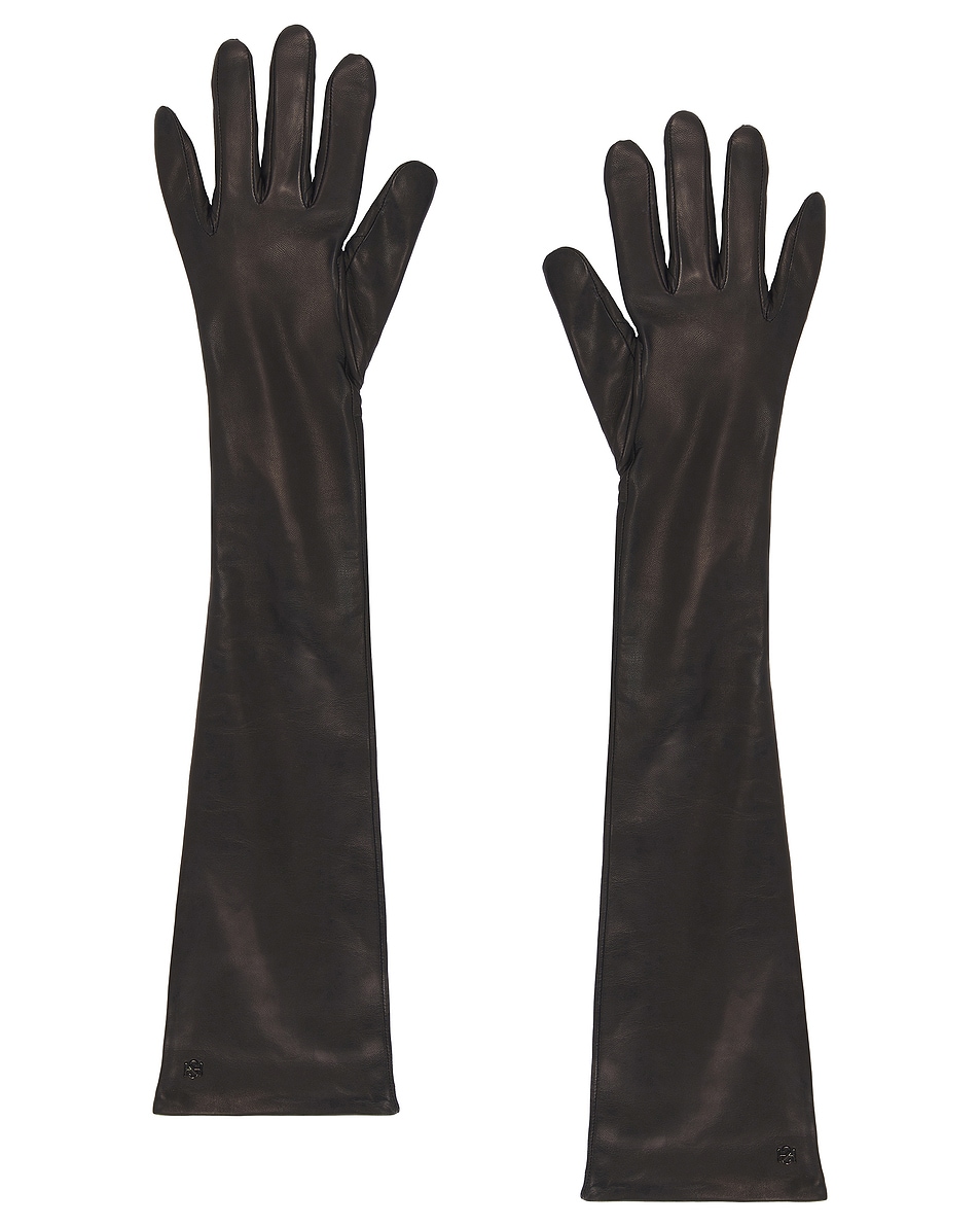 Image 1 of HANDSOME STOCKHOLM Essentials Extra Long Gloves in Black