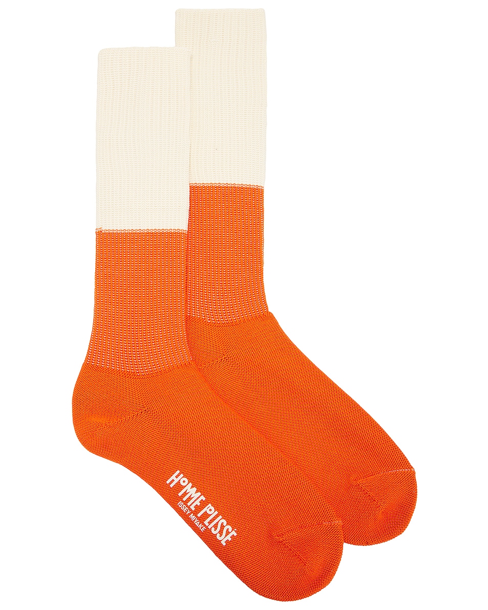 Image 1 of Homme Plisse Issey Miyake Two-Way Socks in Orange