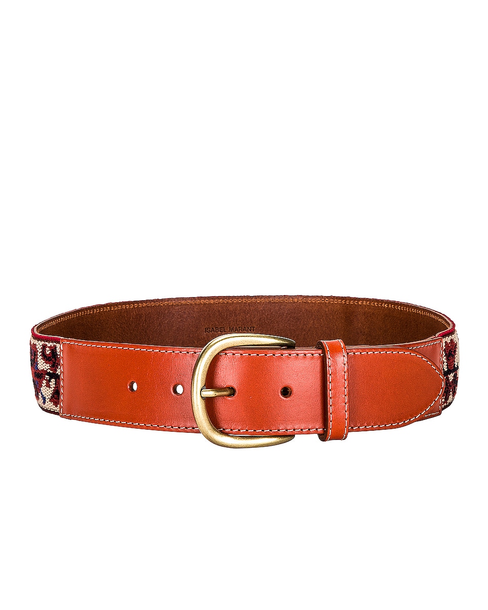 Image 1 of Isabel Marant Zaf Strap Leather Belt in Rust