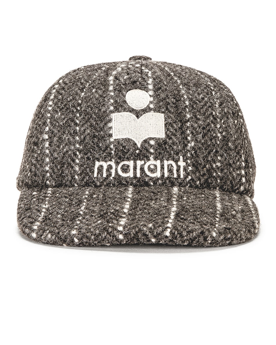 Image 1 of Isabel Marant Tyron Striped Pardessus Cap in Grey