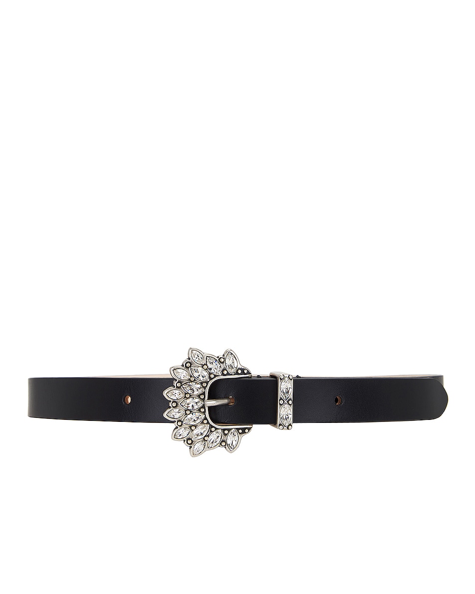 Image 1 of Isabel Marant Celenia Belt in Black & Transparent Silver