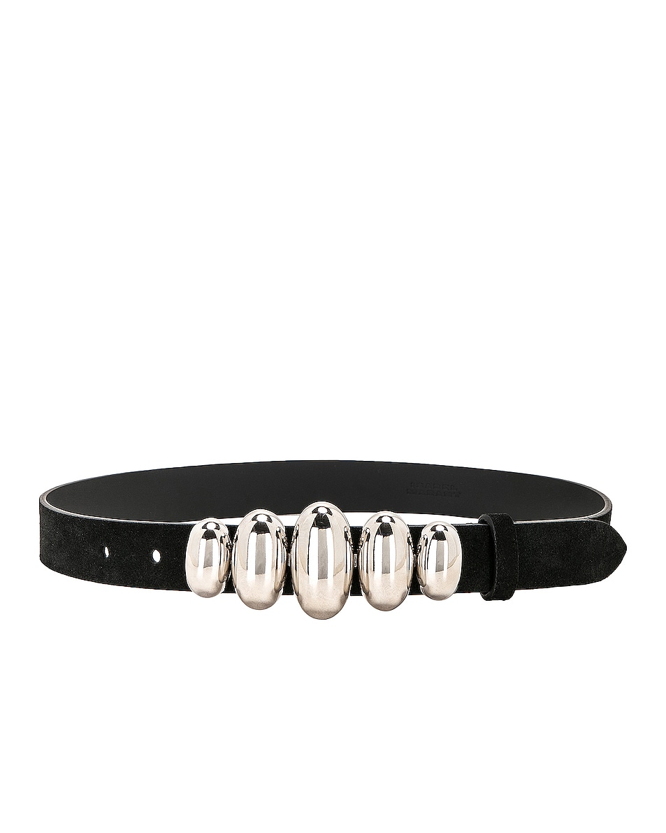 Image 1 of Isabel Marant Fuzz Belt in Black & Palladium