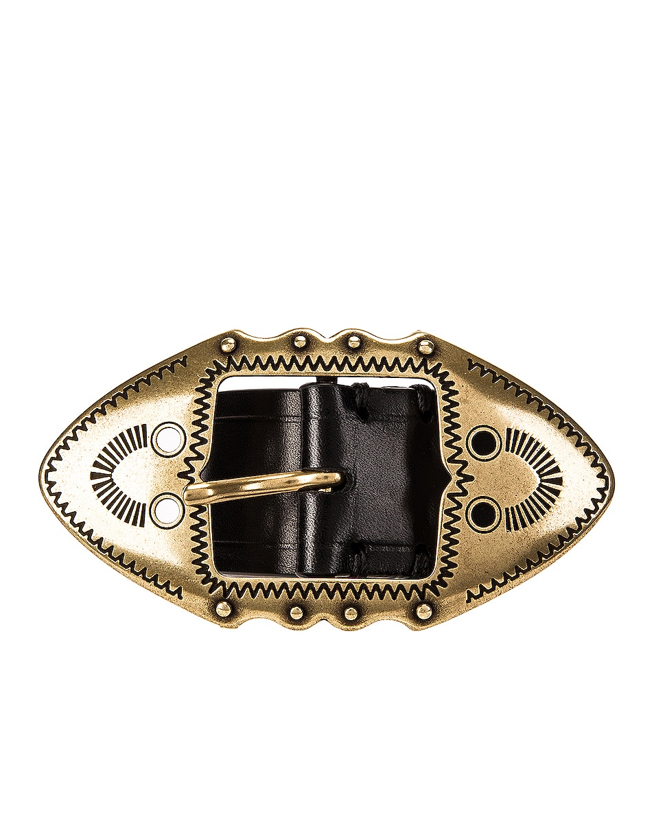 Image 1 of Isabel Marant Bucky Belt in Black & Brass